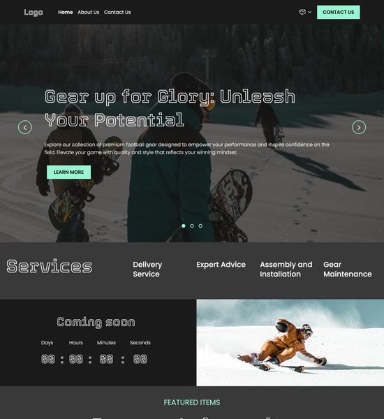 extreme sports equipment & accessories store template preview