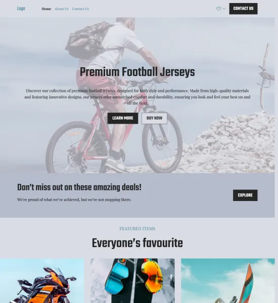 extreme sports equipment & accessories store template preview