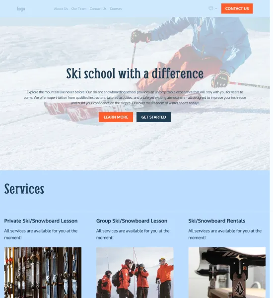 snowboarding & ski school template preview