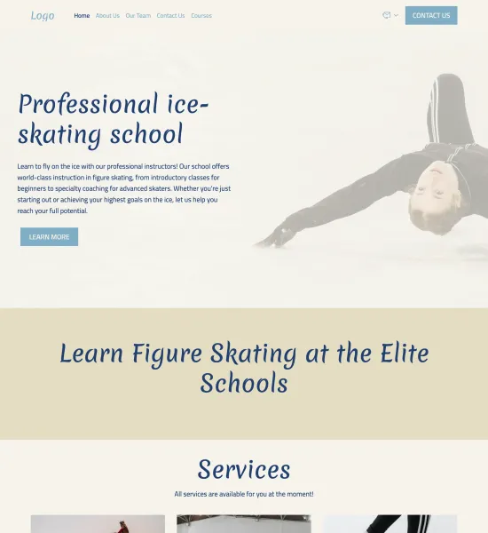 figure skating school template preview