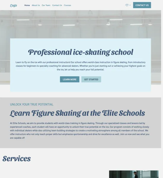 figure skating school template preview