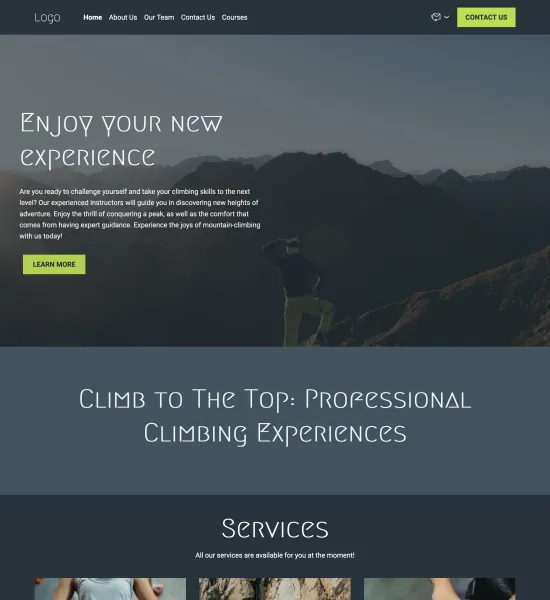 climbing school template preview