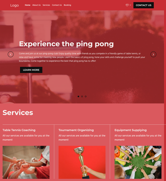 ping pong club template preview