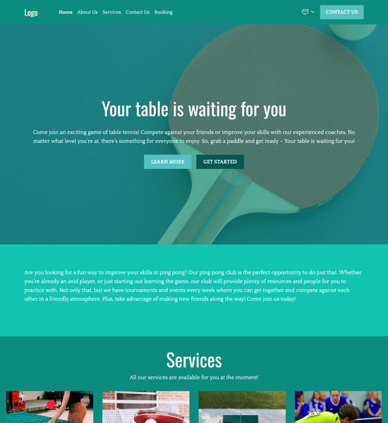 ping pong club template preview