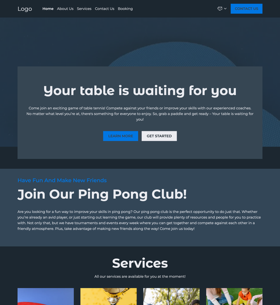 ping pong club template preview