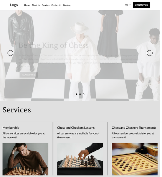 chess and checkers club template preview