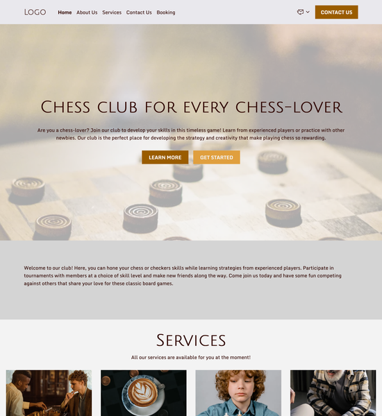 chess and checkers club template preview