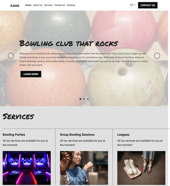 bowling club template preview