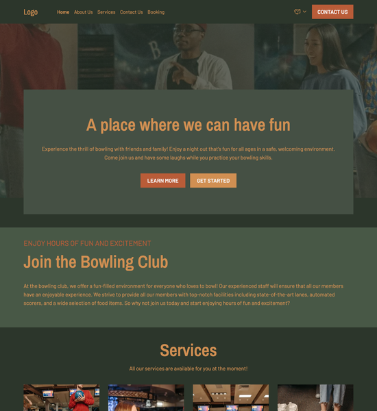 bowling club template preview