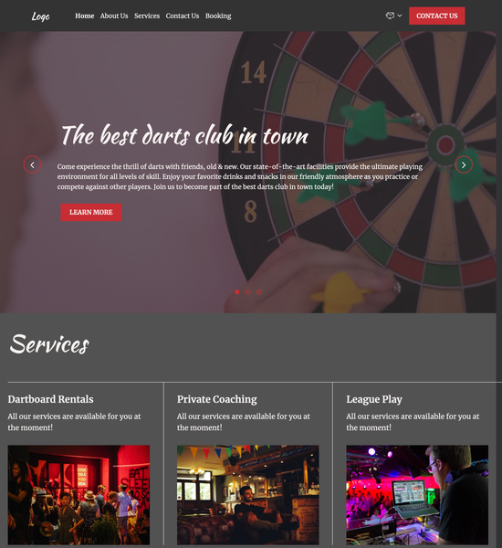 darts club template preview