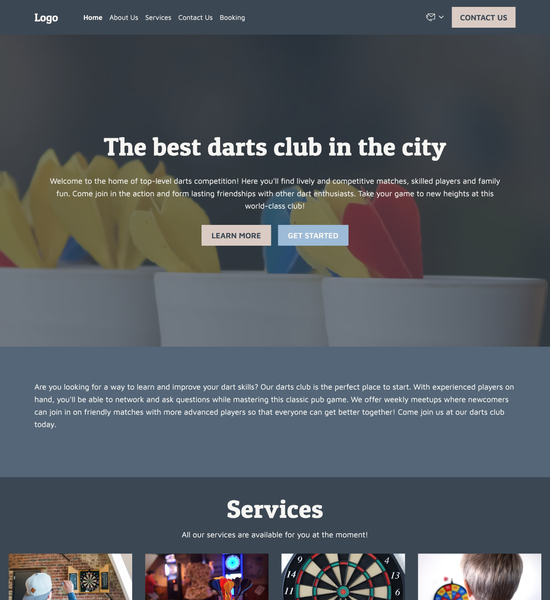 darts club template preview