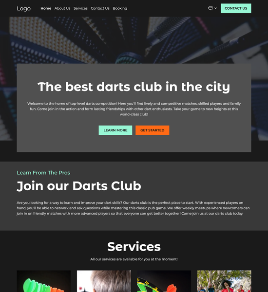 darts club template preview