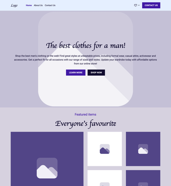 men's clothes store template preview