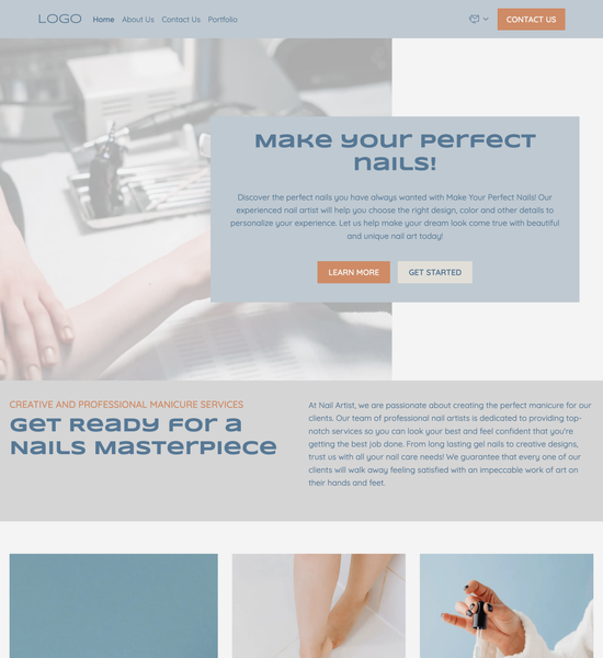 nail artist portfolio template preview