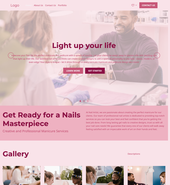 nail artist portfolio template preview