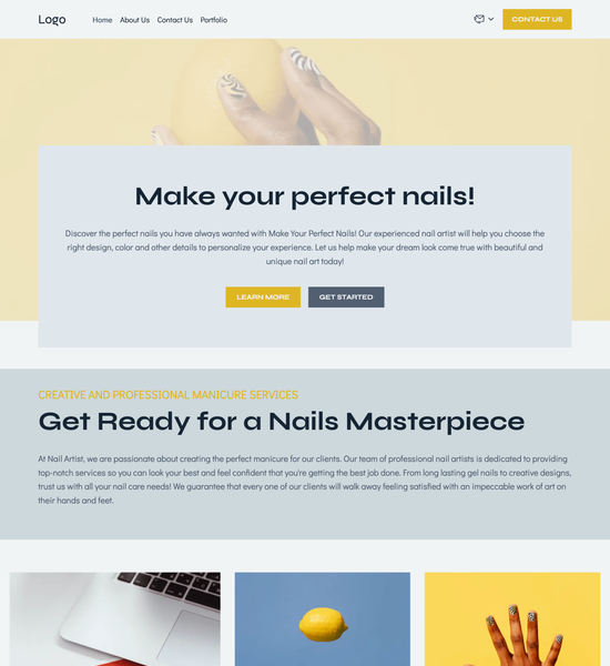 nail artist portfolio template preview