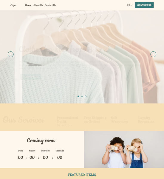 kids clothes store template preview