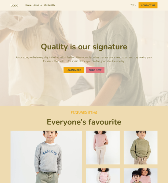 kids clothes store template preview