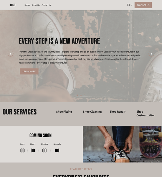 men's shoe store template preview