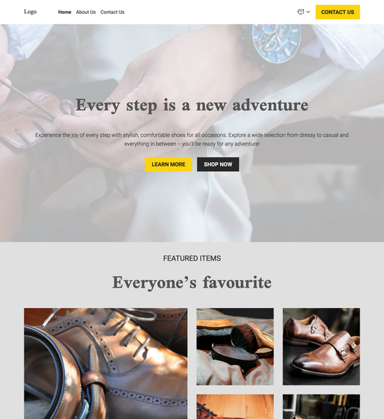 men's shoe store template preview