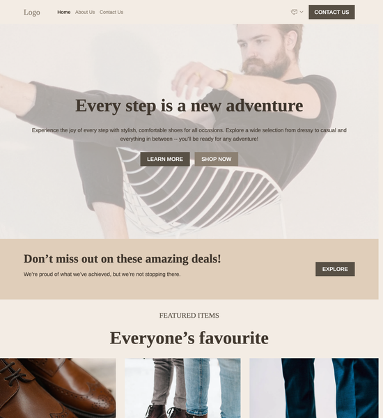 men's shoe store template preview