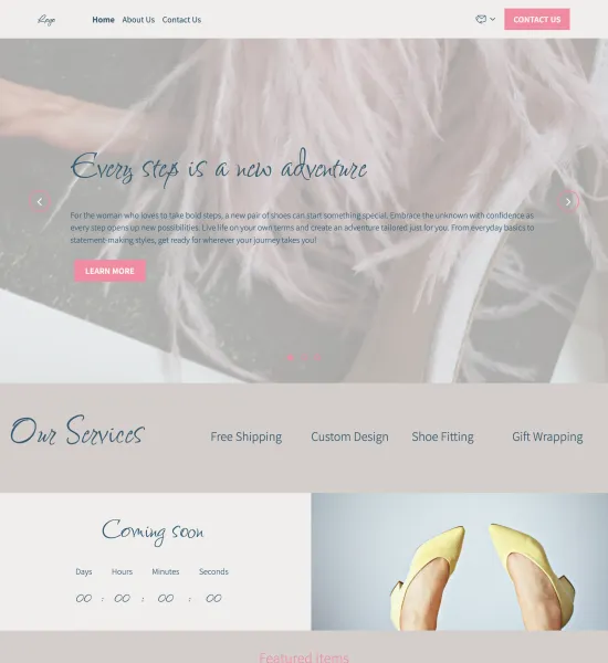 women's shoe store template preview