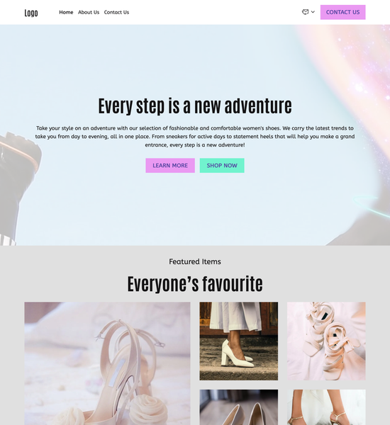 women's shoe store template preview