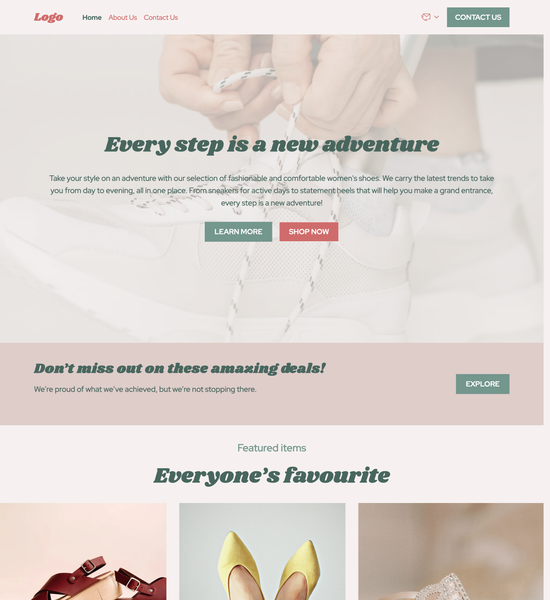 women's shoe store template preview