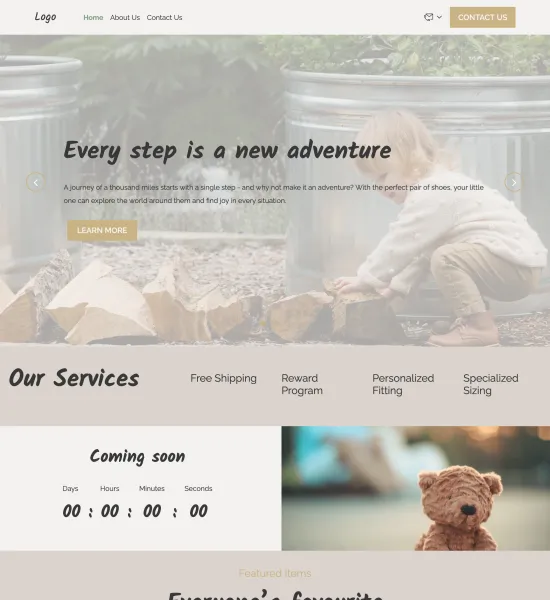 kids shoe store template preview