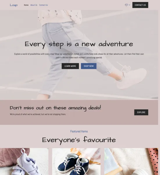 kids shoe store template preview