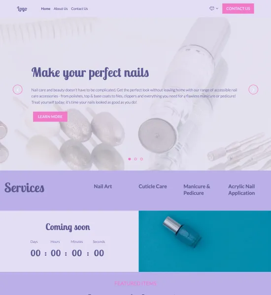 nail care & accessories store template preview