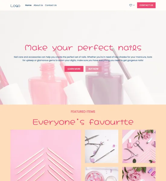 nail care & accessories store template preview