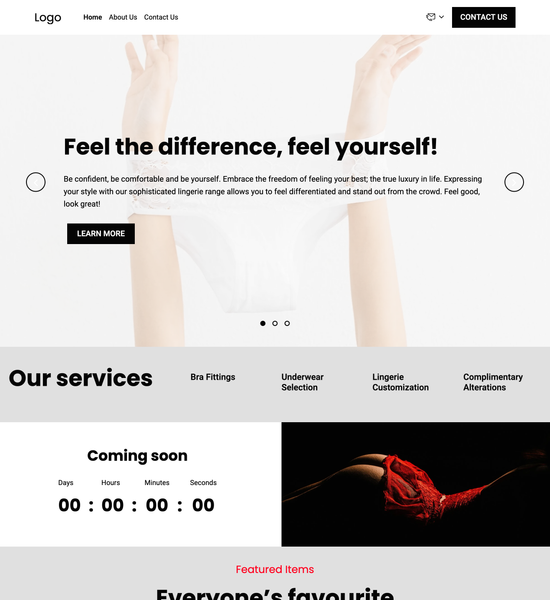 lingerie store template preview