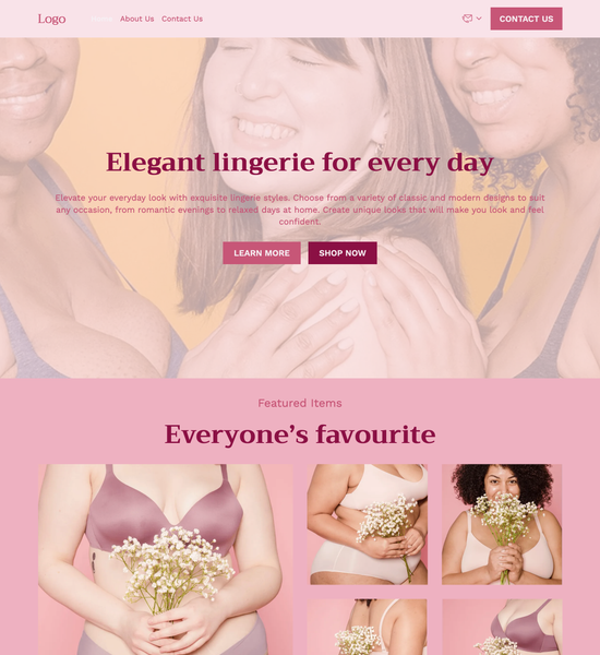 lingerie store template preview