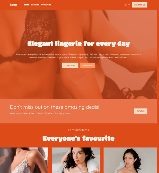 lingerie store template preview