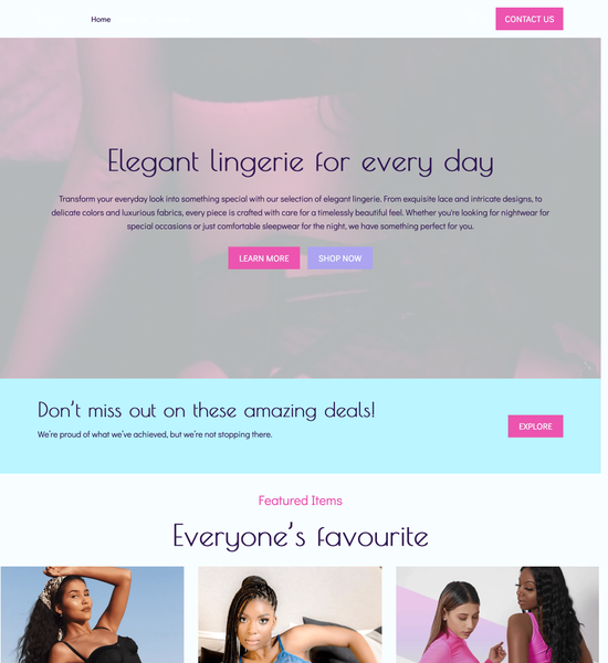 nightwear store template preview