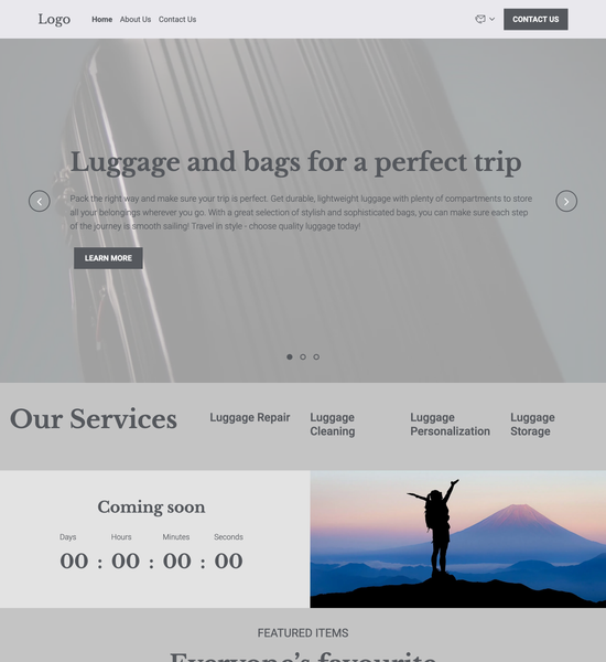 luggage store template preview