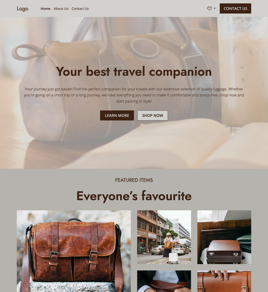 luggage store template preview