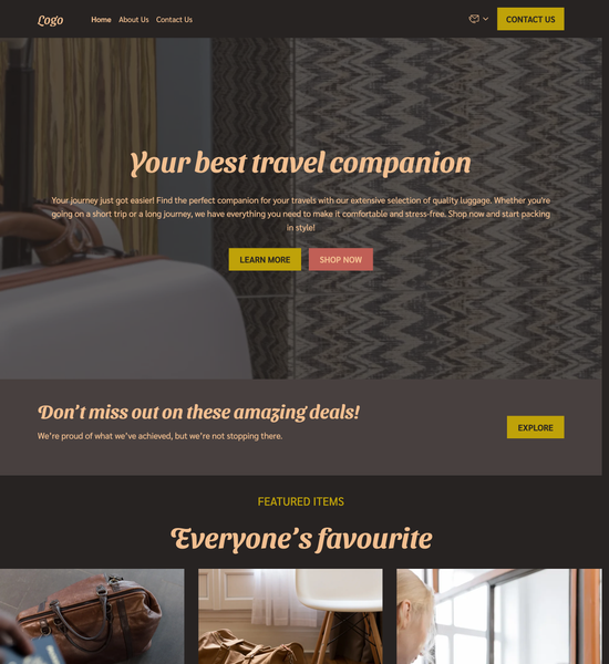 luggage store template preview