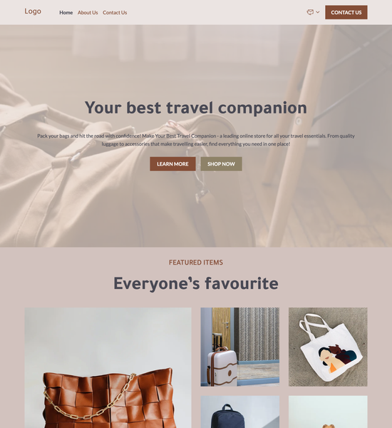 bags store template preview