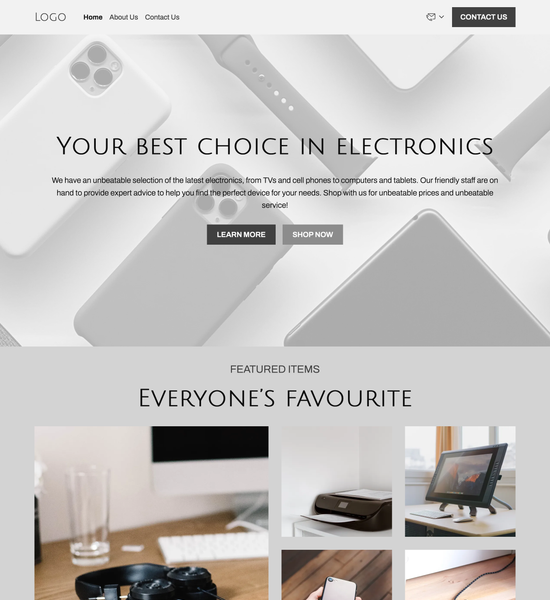 electronics store template preview