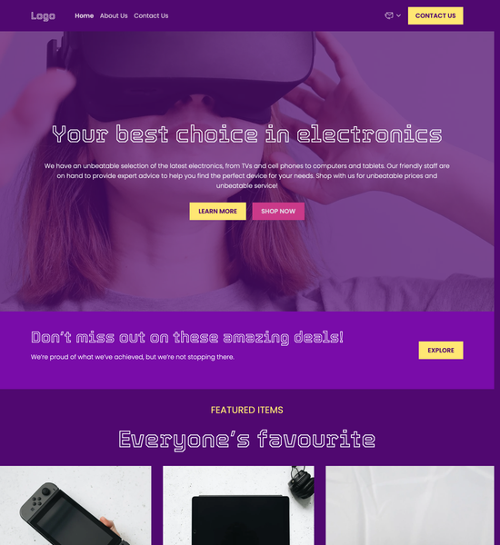 electronics store template preview