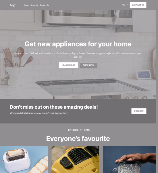 appliance store template preview