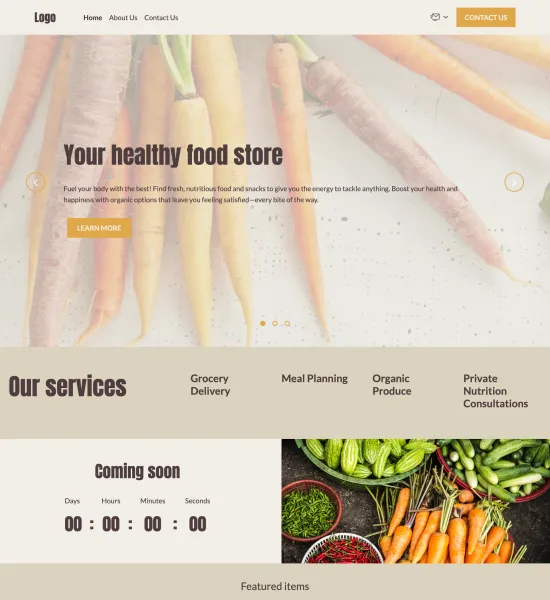 healthy food store template preview