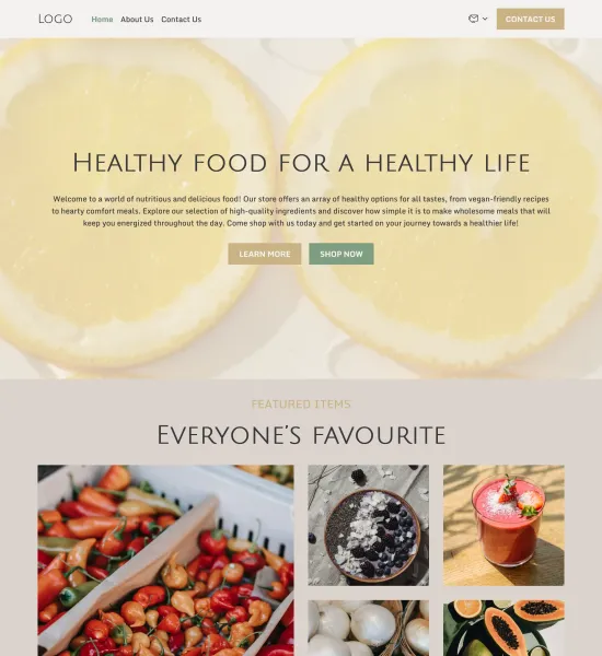 healthy food store template preview