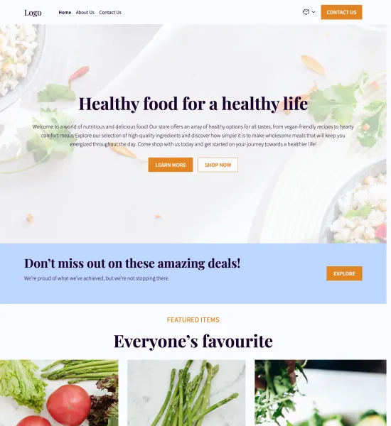 healthy food store template preview