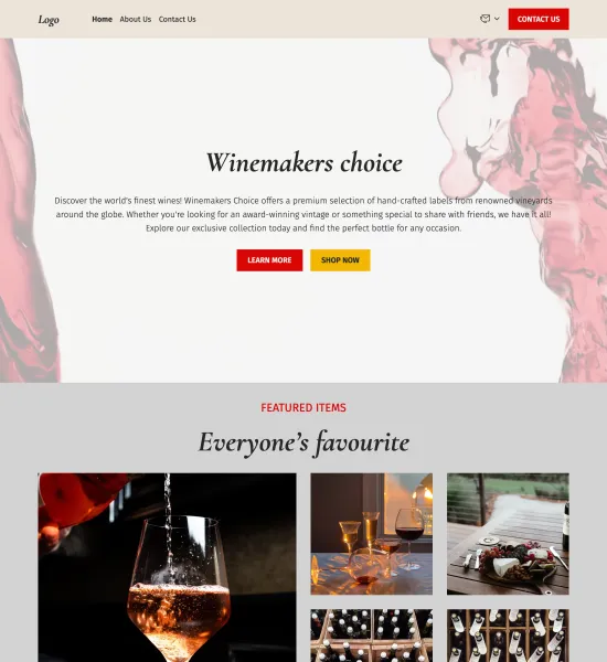 wine store template preview