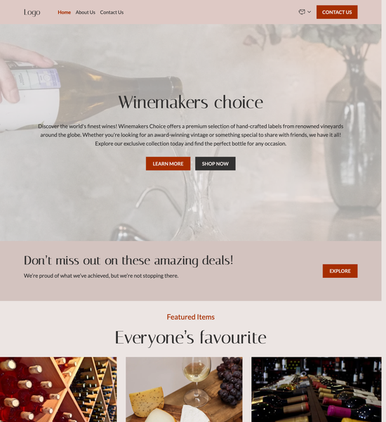 wine store template preview