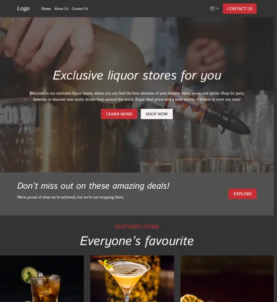 alcohol store template preview