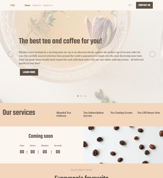 tea store template preview